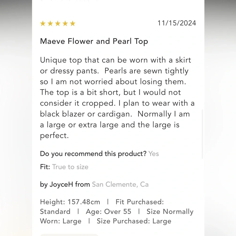 Anthropologie NWMaeve 3D Flower Pearl Top size S. - Picture 11 of 16